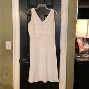 Ann Taylor off-white linen midi dress 12